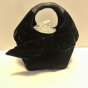 Vintage Kate Spade Tate Broadway Bow Black Velvet Bag